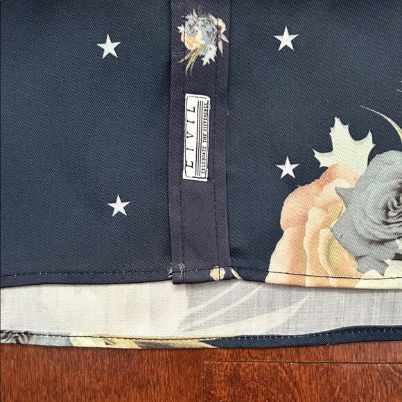 Civil Men’s Navy Floral and Stars Button-Down Shirt, Size Large, NWT - Picture 6 of 11